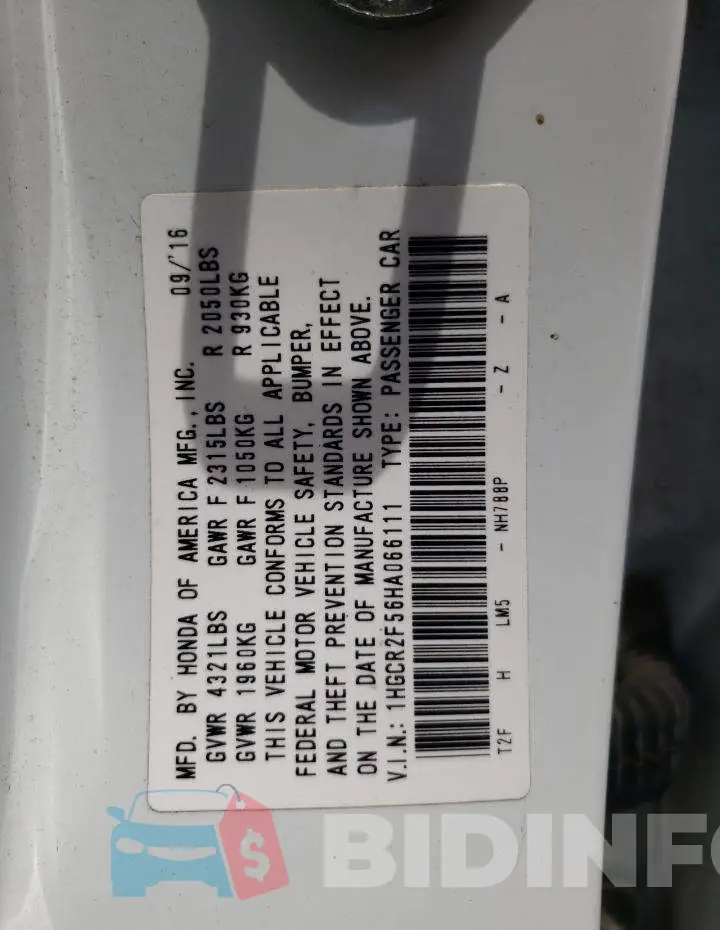 1HGCR2F56HA066111 Photo# 12