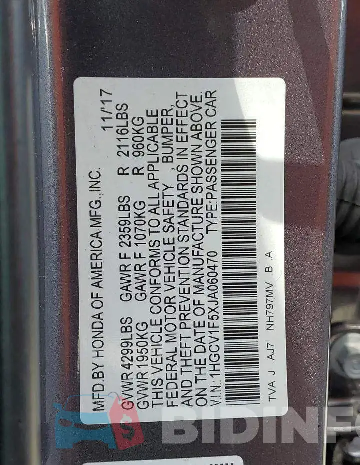 1HGCV1F5XJA060470 Photo# 12