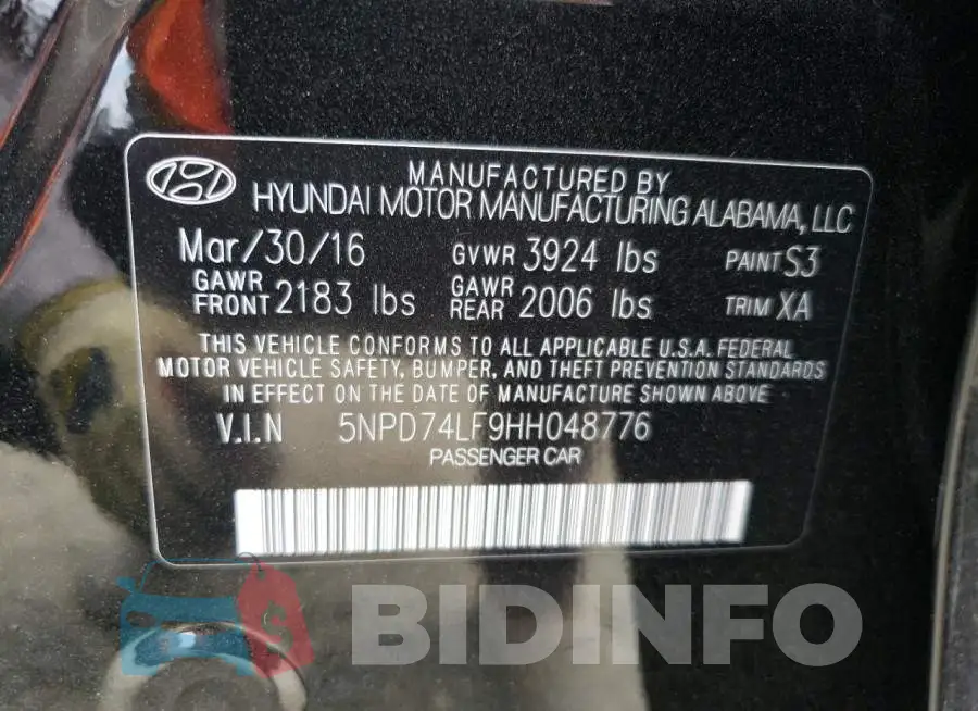 5NPD74LF9HH048776 Photo# 13