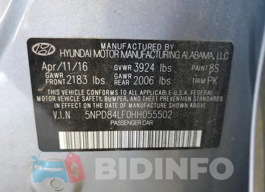 5NPD84LF0HH055502 Photo# 12