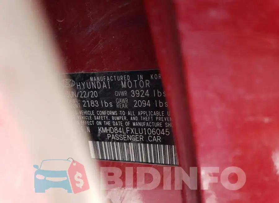 KMHD84LFXLU106045 Photo# 12