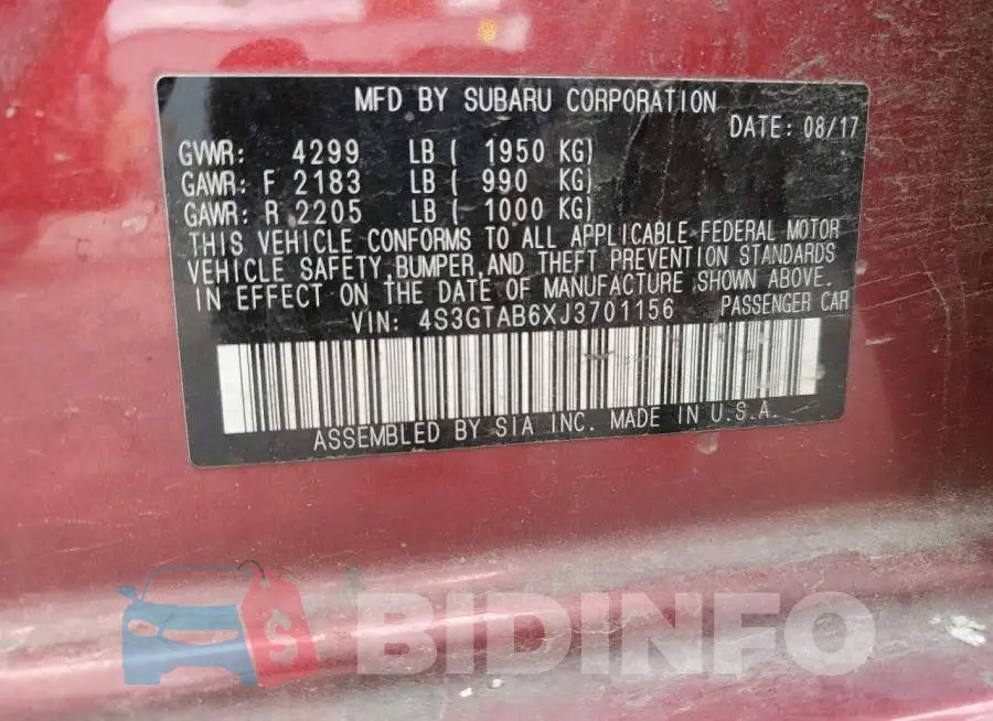 4S3GTAB6XJ3701156 Photo# 12