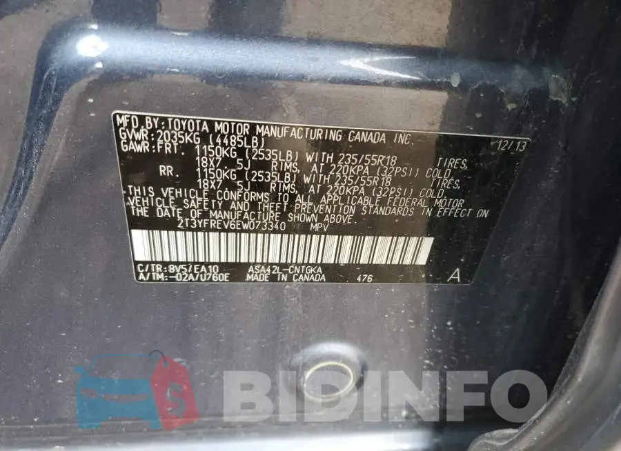 2T3YFREV6EW073340 Photo# 14