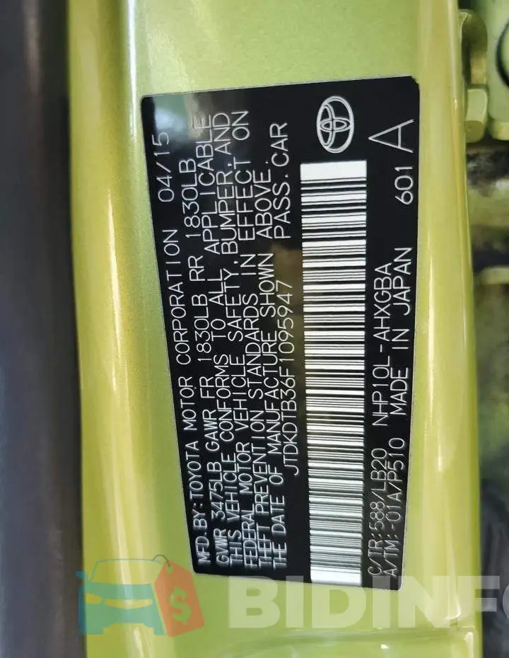 JTDKDTB36F1095947 Photo# 12
