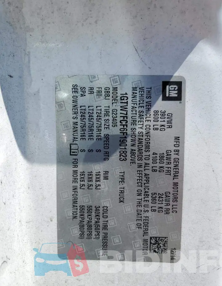 1GTW7FCF6F1901823 Photo# 13