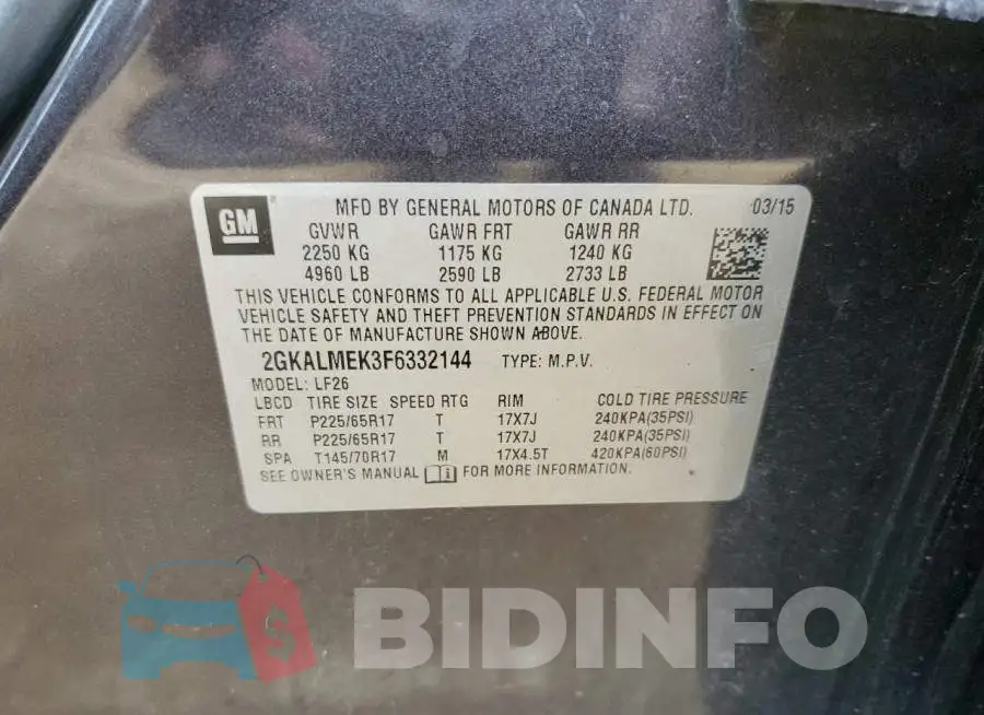 2GKALMEK3F6332144 Photo# 13