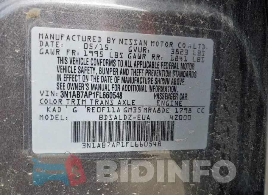 3N1AB7AP1FL660548 Photo# 12