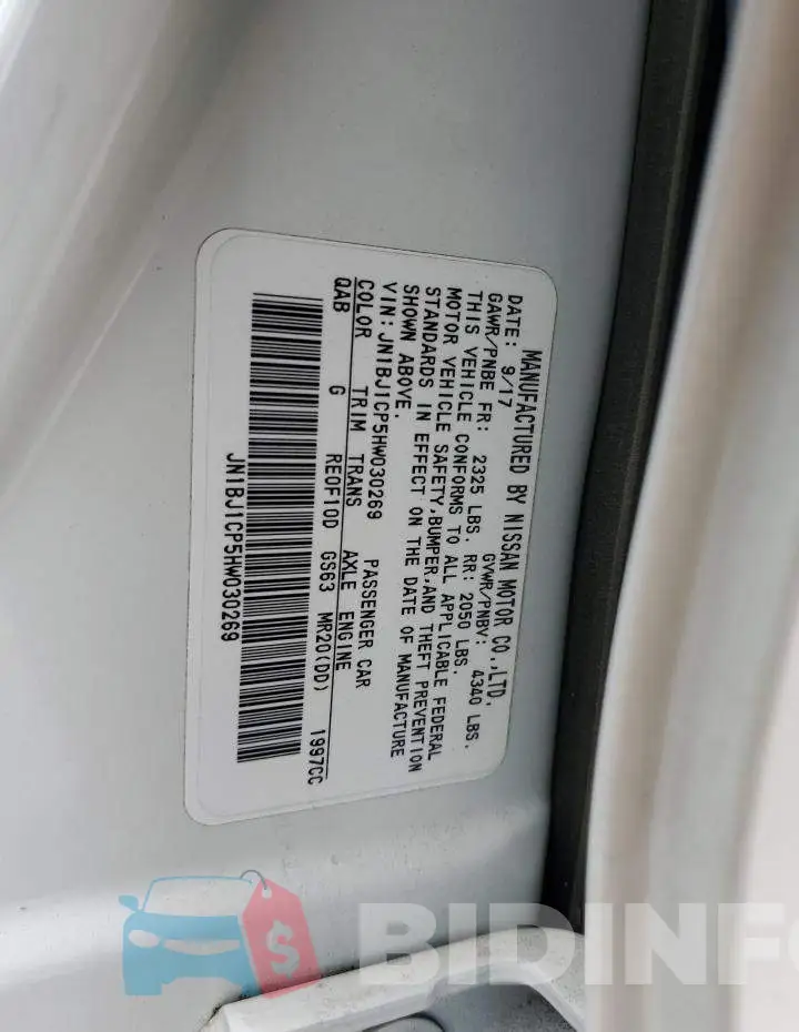 JN1BJ1CP5HW030269 Photo# 12