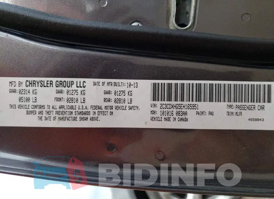 2C3CDXHG5EH165951 Photo# 12