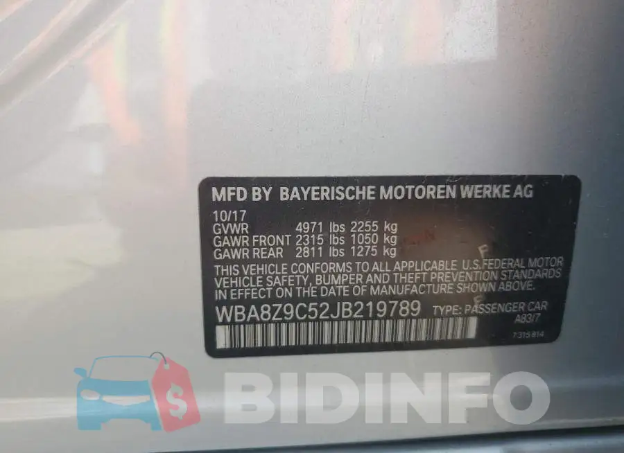 WBA8Z9C52JB219789 Photo# 12