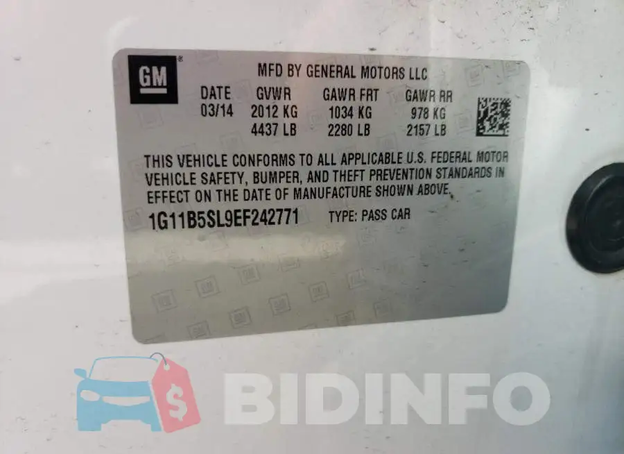 1G11B5SL9EF242771 Photo# 12