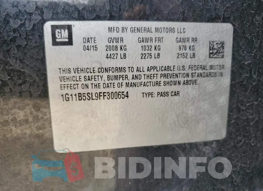 1G11B5SL9FF300654 Photo# 12