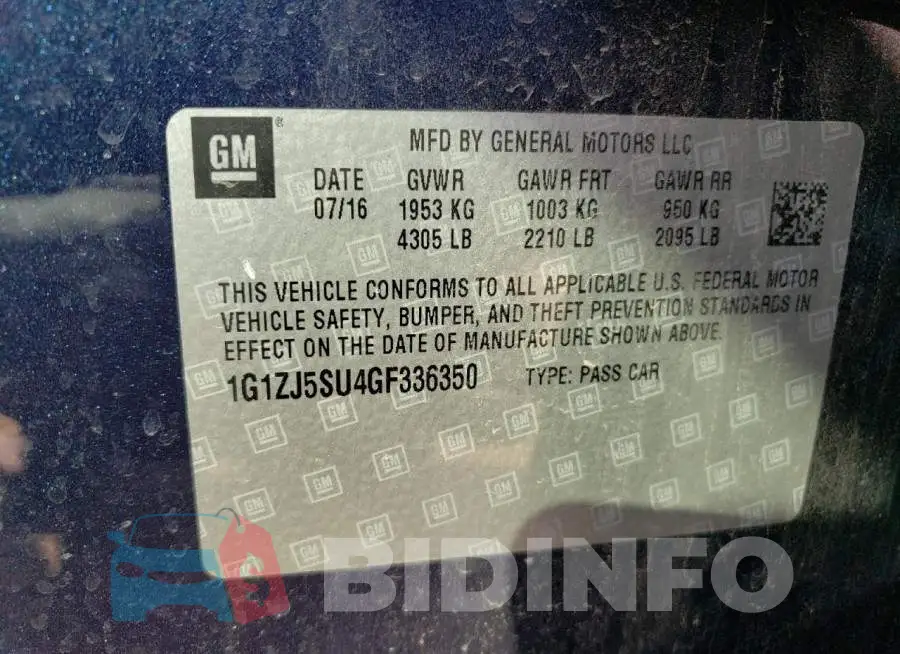 1G1ZJ5SU4GF336350 Photo# 12