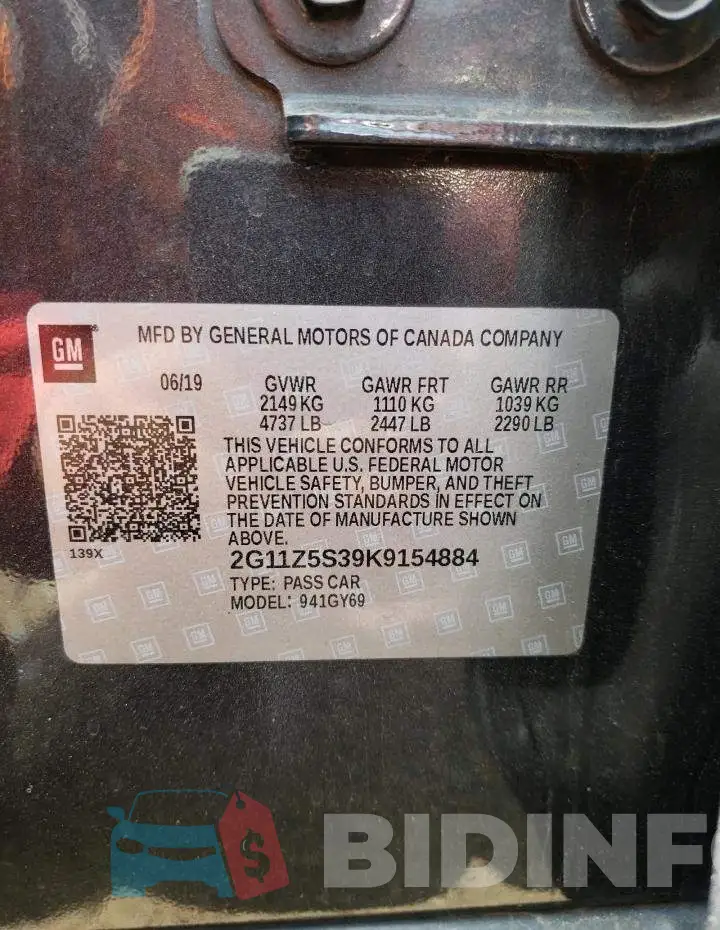 2G11Z5S39K9154884 Photo# 13