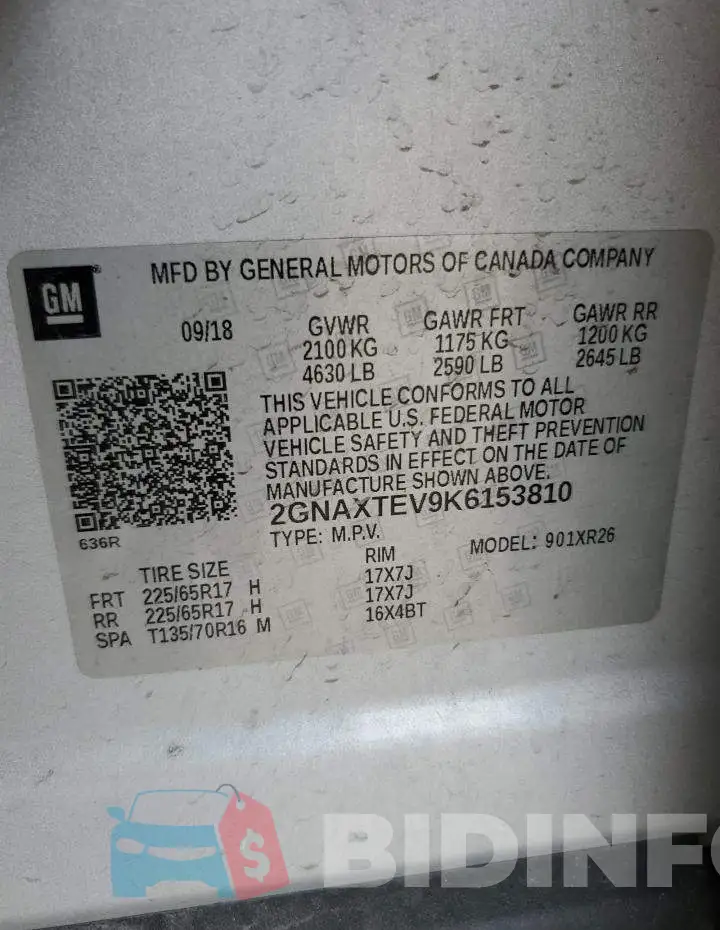 2GNAXTEV9K6153810 Photo# 13