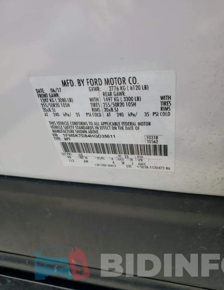 1FM5K7D84HGD35611 Photo# 13