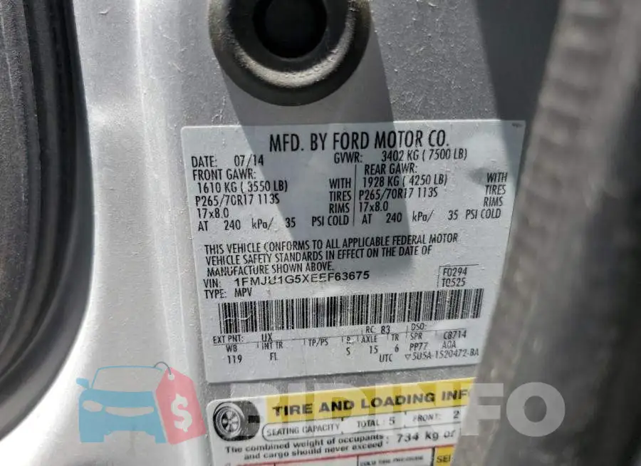 1FMJU1G5XEEF63675 Photo# 13