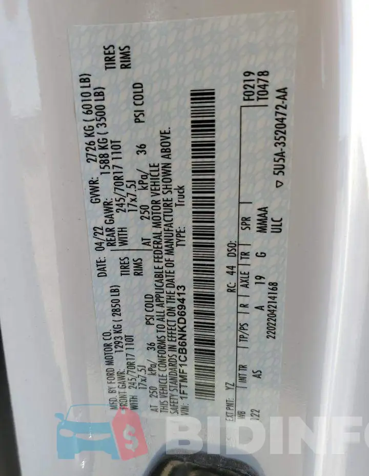 1FTMF1CB6NKD69413 Photo# 12
