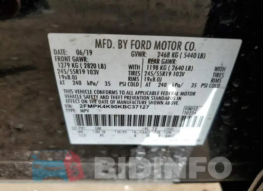 2FMPK4K90KBC37127 Photo# 12