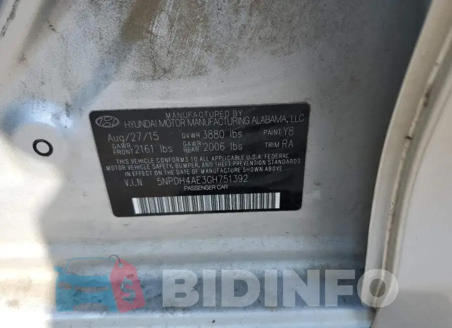 5NPDH4AE3GH751392 Photo# 13
