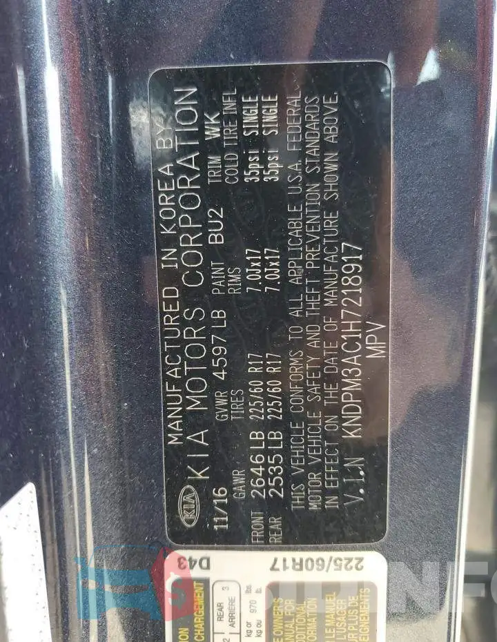 KNDPM3AC1H7218917 Photo# 13