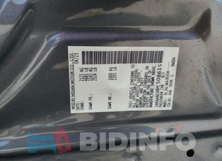 1N4AA6CV8PC508615 Photo# 13