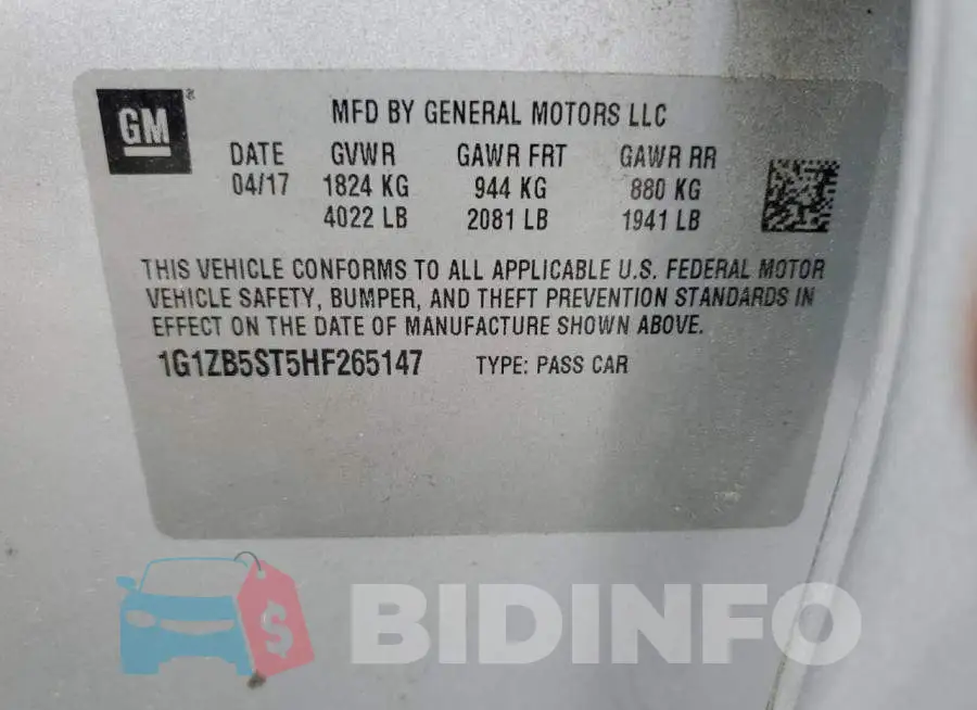 1G1ZB5ST5HF265147 Photo# 12