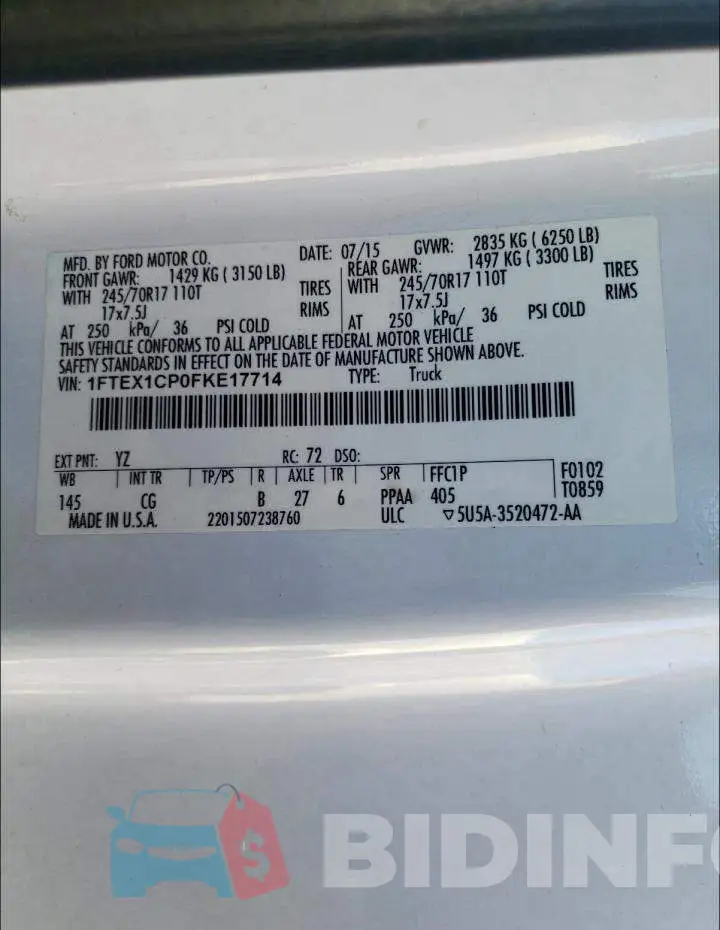 1FTEX1CP0FKE17714 Photo# 10