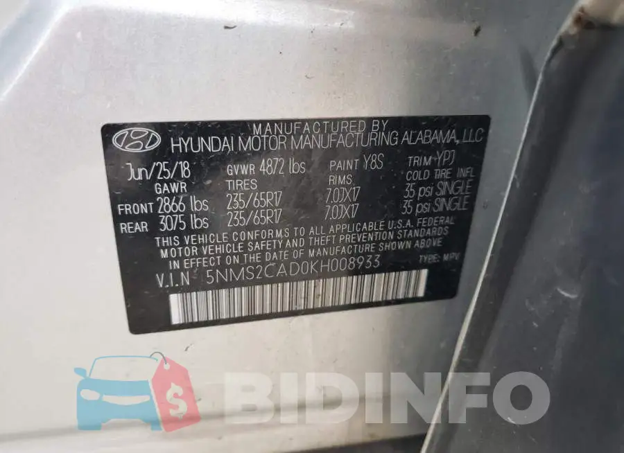 5NMS2CAD0KH008933 Photo# 13
