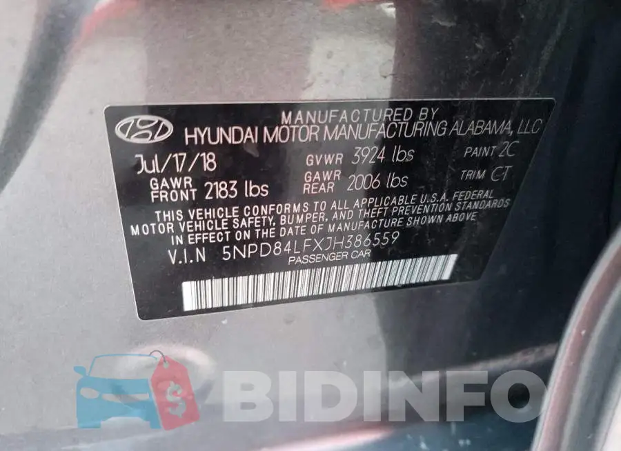 5NPD84LFXJH386559 Photo# 12