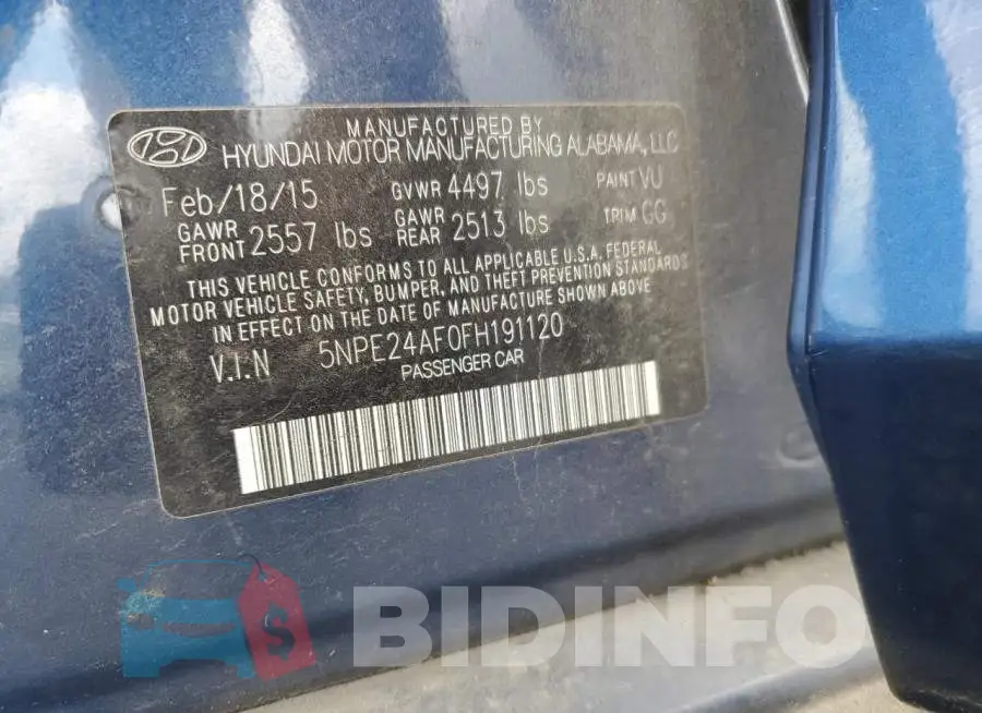 5NPE24AF0FH191120 Photo# 12