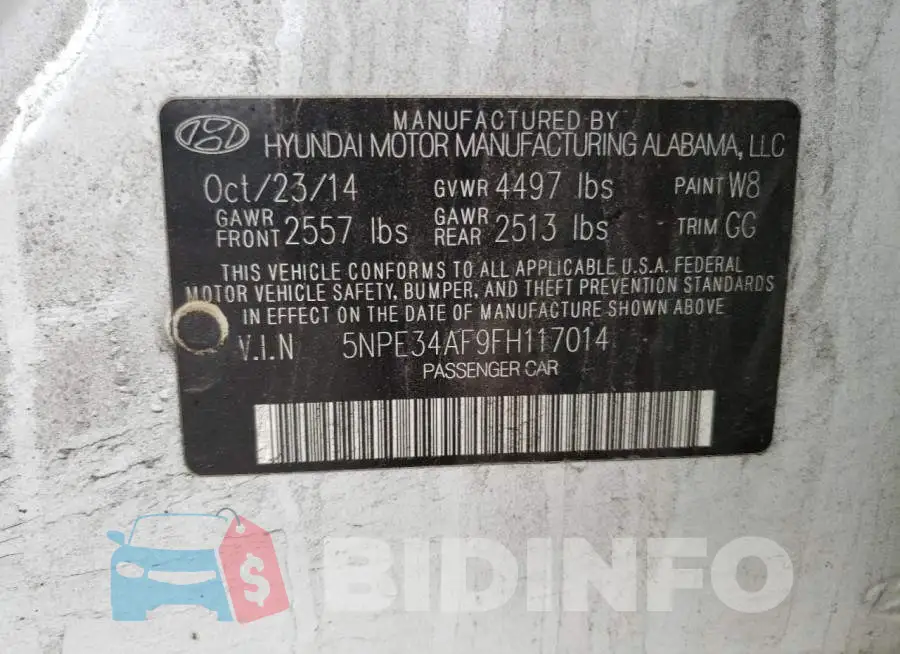 5NPE34AF9FH117014 Photo# 13