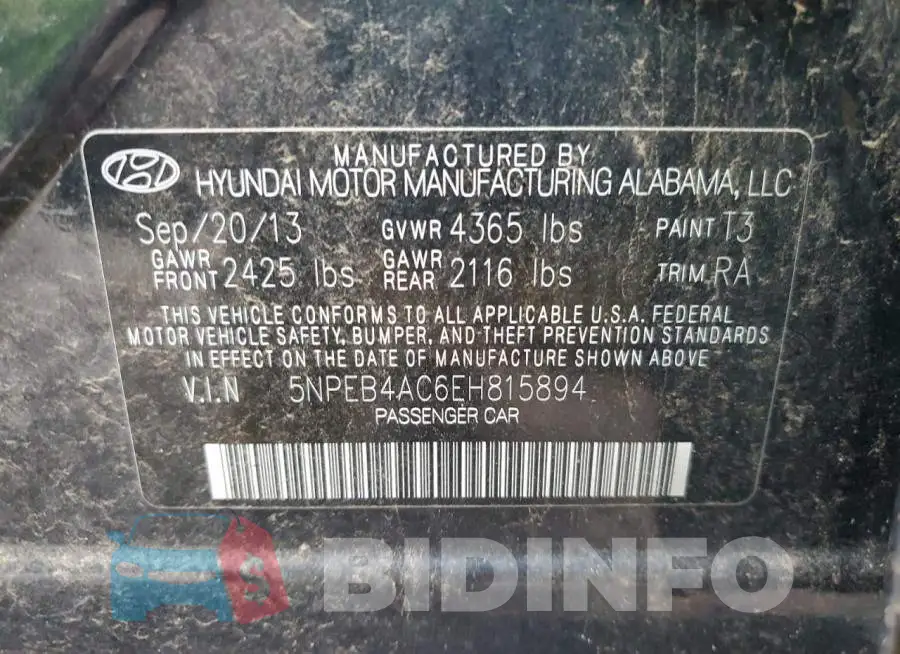 5NPEB4AC6EH815894 Photo# 12