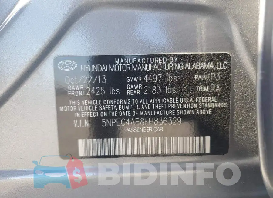 5NPEC4AB8EH836329 Photo# 12
