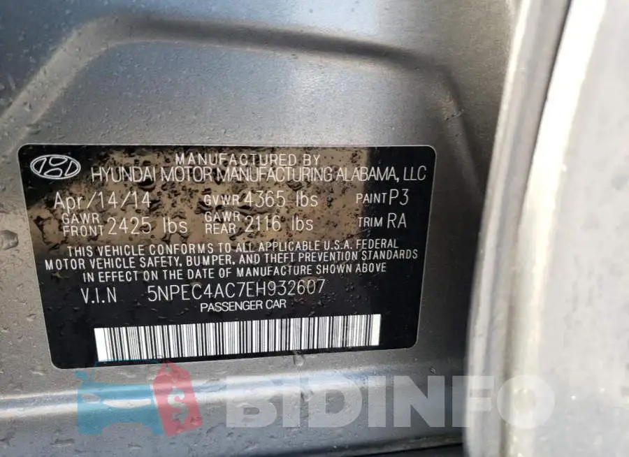 5NPEC4AC7EH932607 Photo# 12