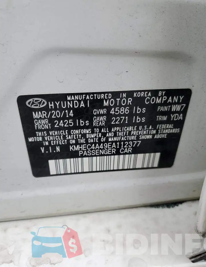 KMHEC4A49EA112377 Photo# 13