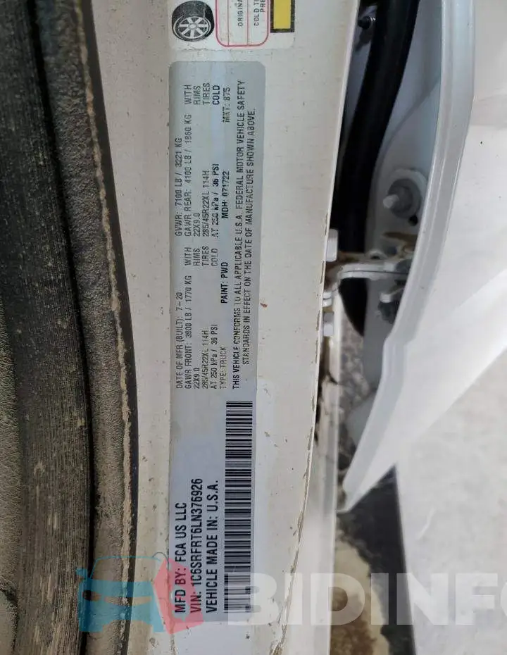 1C6SRFRT6LN376926 Photo# 12