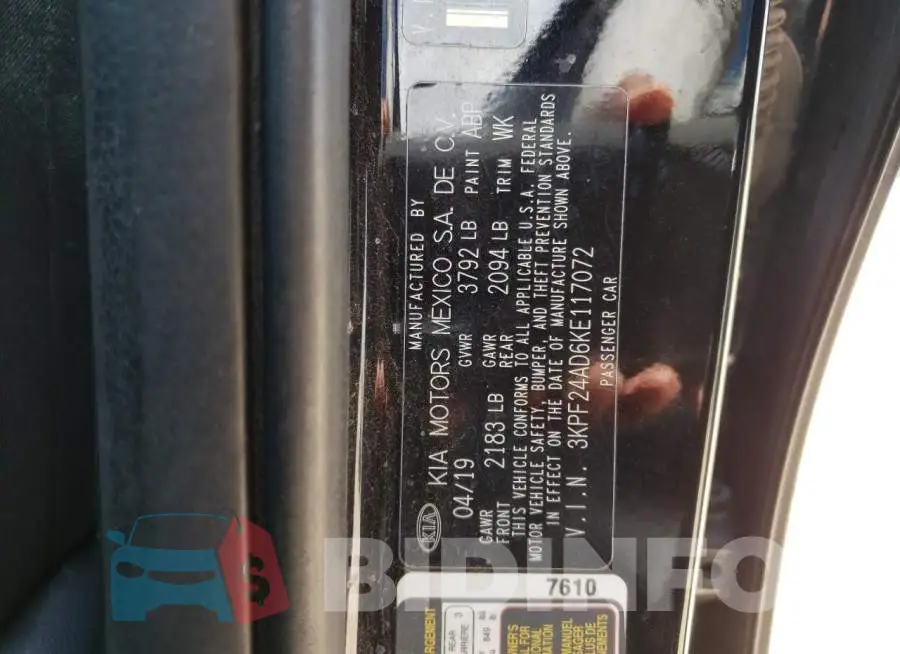 3KPF24AD6KE117072 Photo# 12