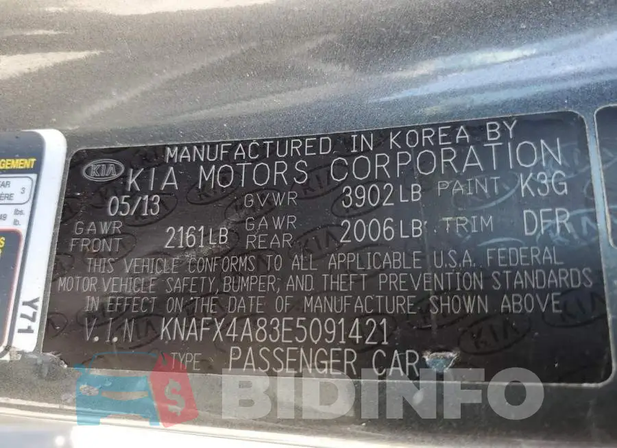 KNAFX4A83E5091421 Photo# 12