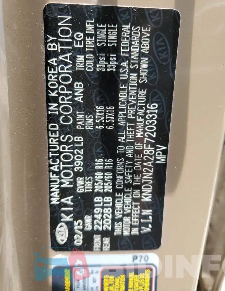KNDJN2A28F7203316 Photo# 13