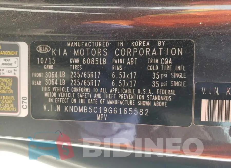KNDMB5C19G6165582 Photo# 13