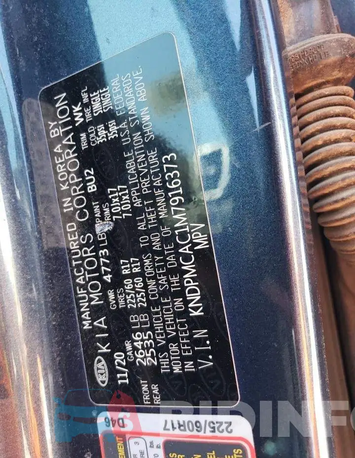 KNDPMCAC1M7916373 Photo# 12