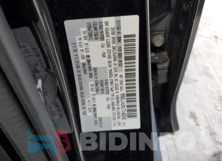 3MZBM1U74FM173694 Photo# 12