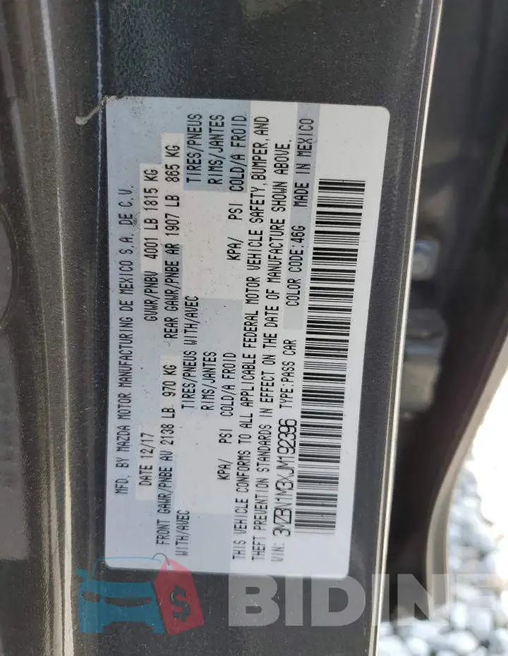 3MZBN1M3XJM192396 Photo# 12