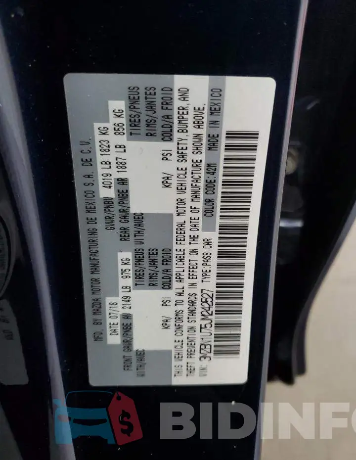 3MZBN1U75JM242527 Photo# 12