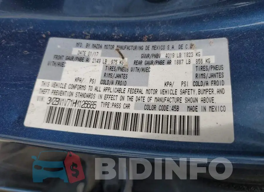 3MZBN1V71HM126685 Photo# 12