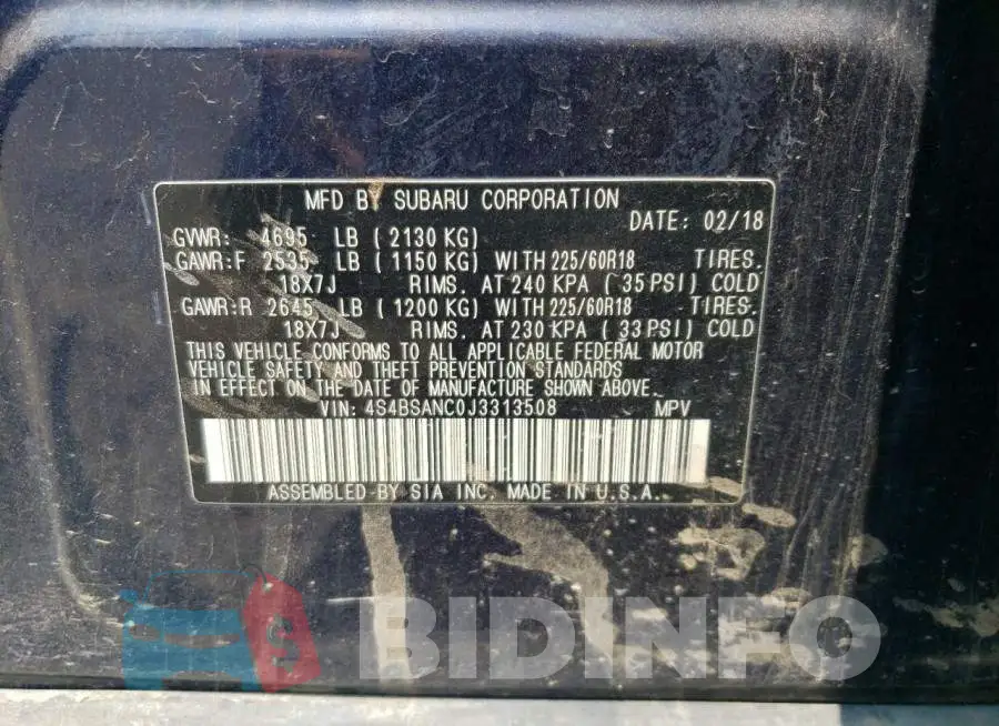 4S4BSANC0J3313508 Photo# 14