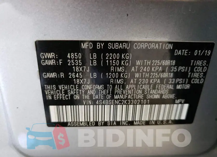 4S4BSENC2K3302101 Photo# 13
