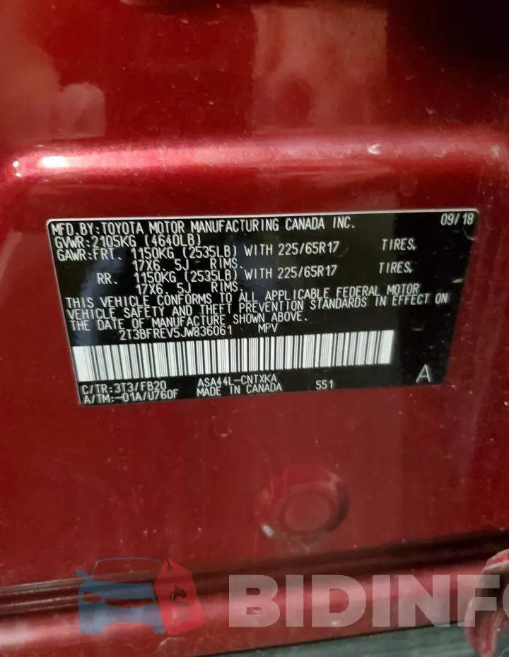2T3BFREV5JW836061 Photo# 14