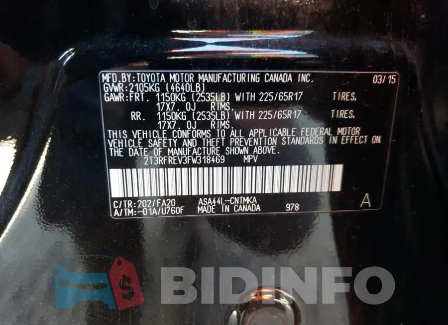 2T3RFREV3FW318469 Photo# 13